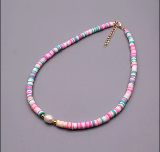 Clay Pearl Necklace (pastel)