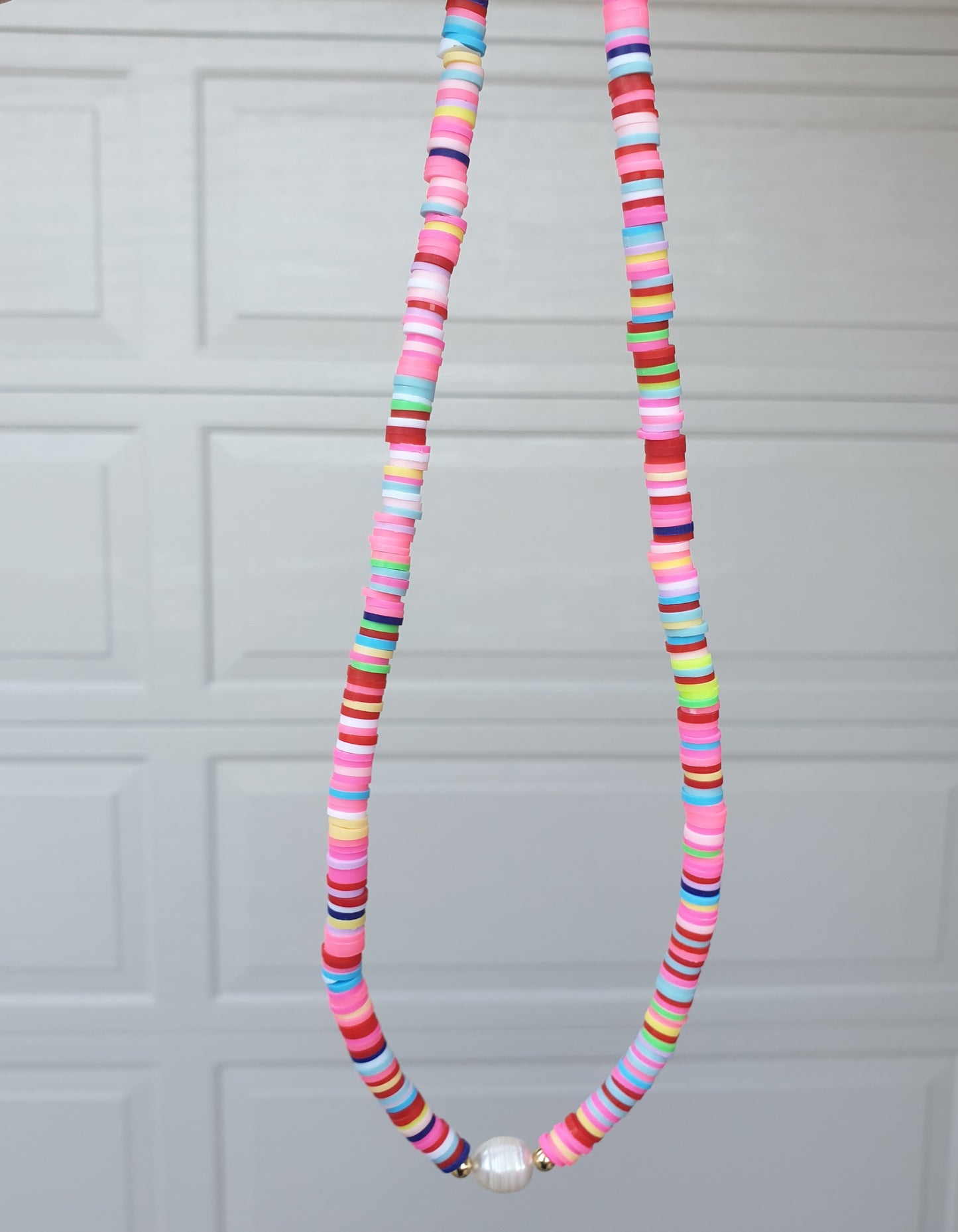Clay Pearl Necklace (rainbow)