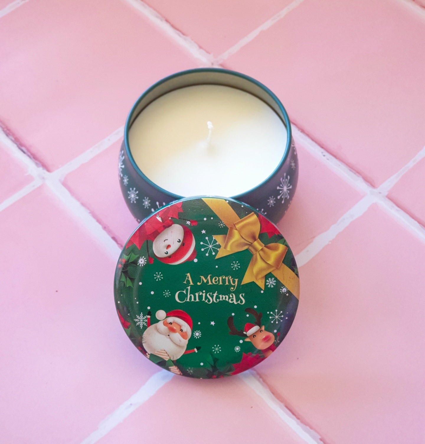 Christmas Tin Candles