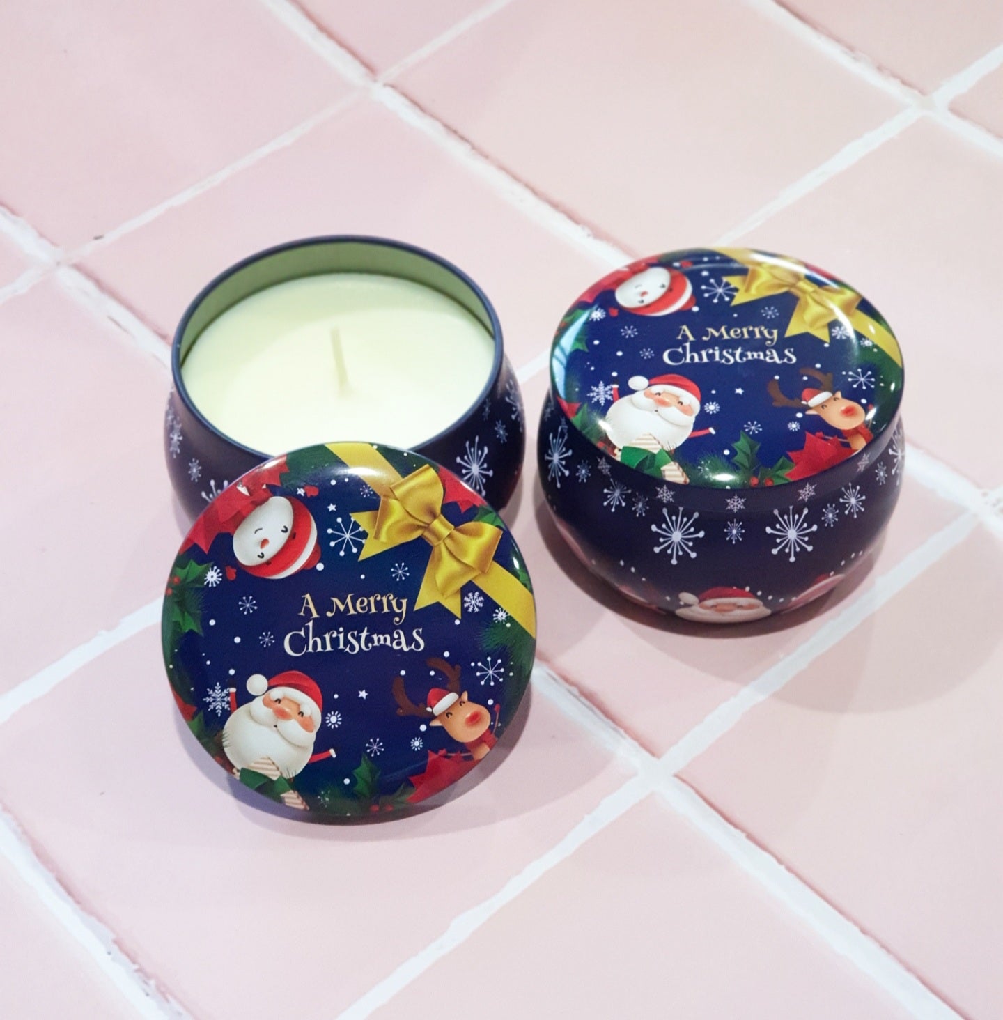 Christmas Tin Candles