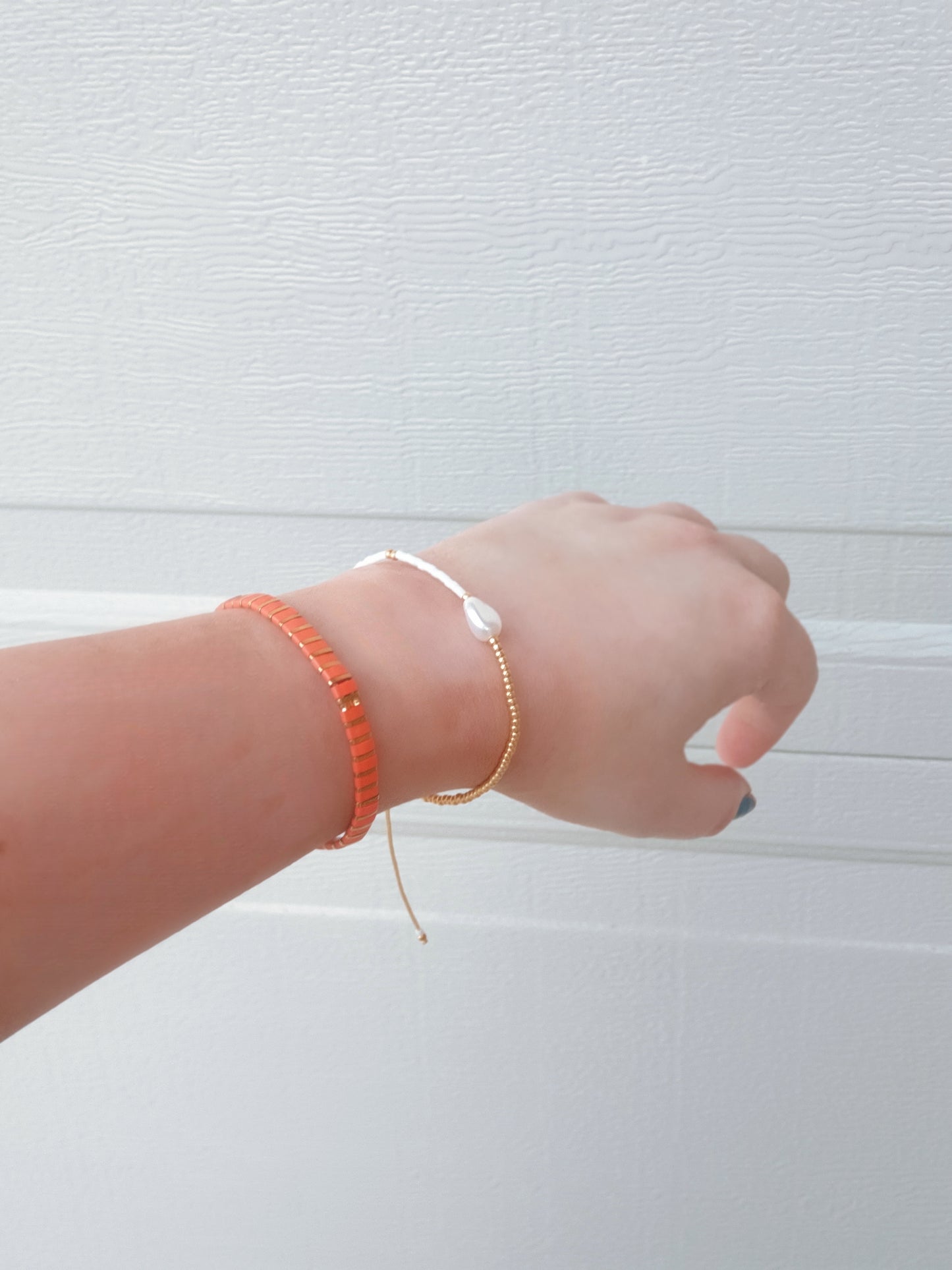 Orange Bohemian Glass Bracelet