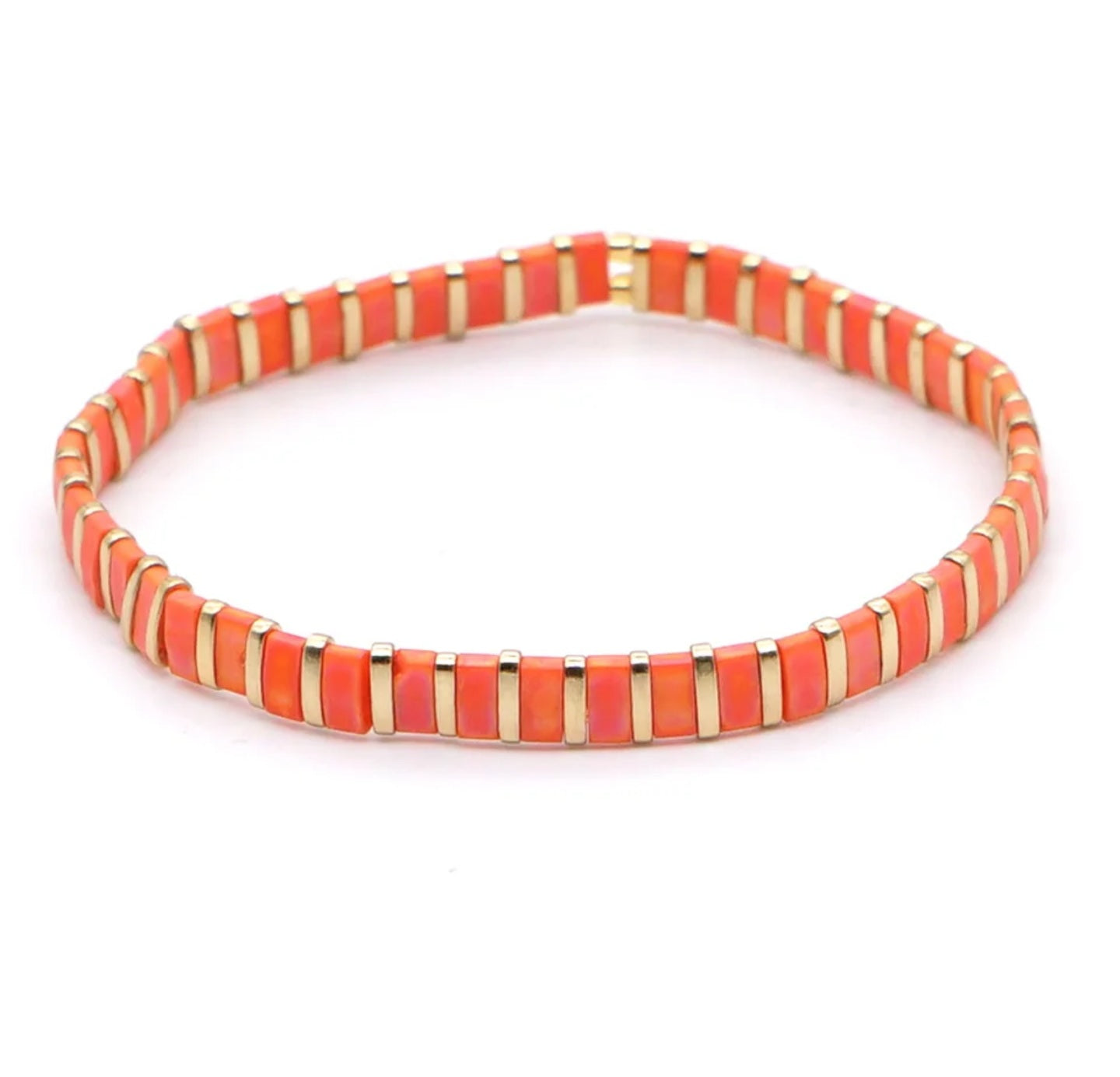 Orange Bohemian Glass Bracelet