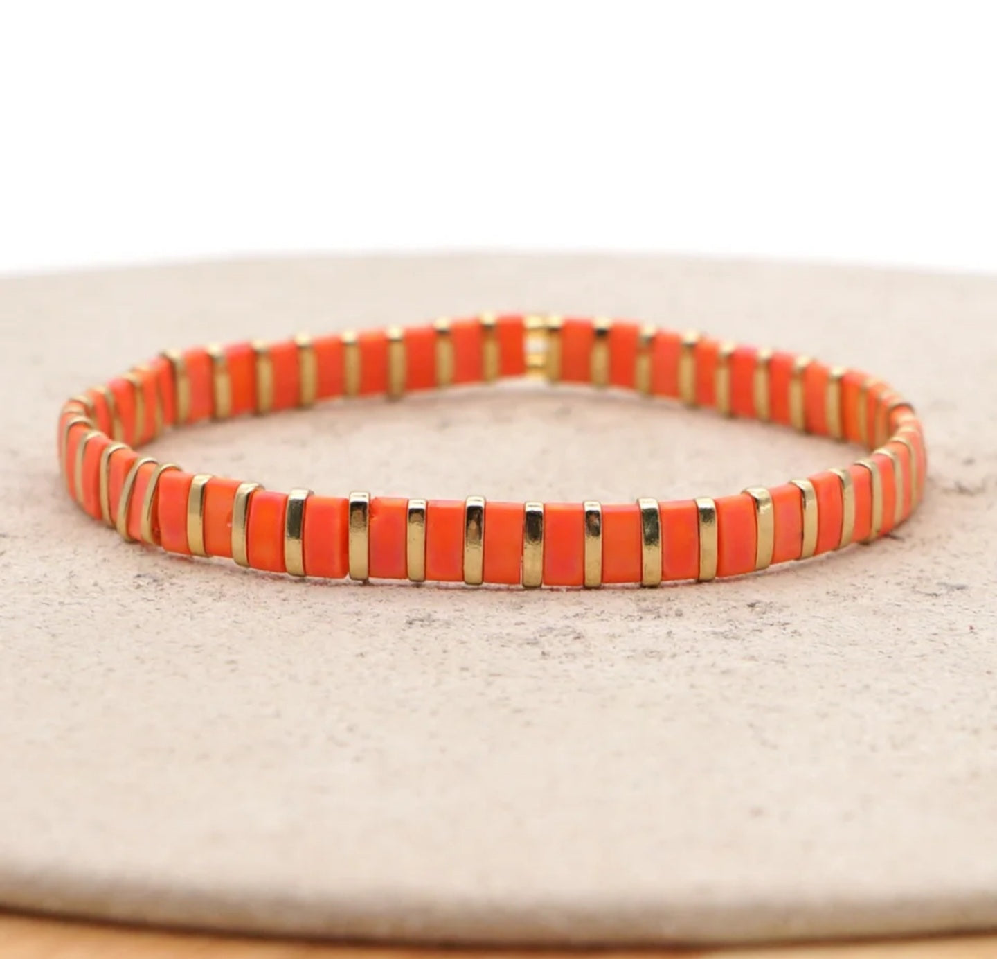 Orange Bohemian Glass Bracelet